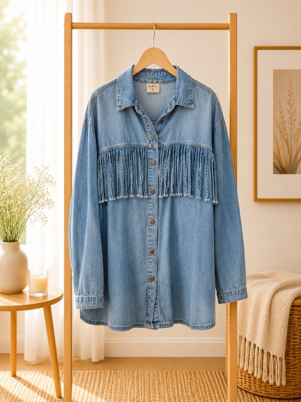 Fun Fringe Denim Shirt